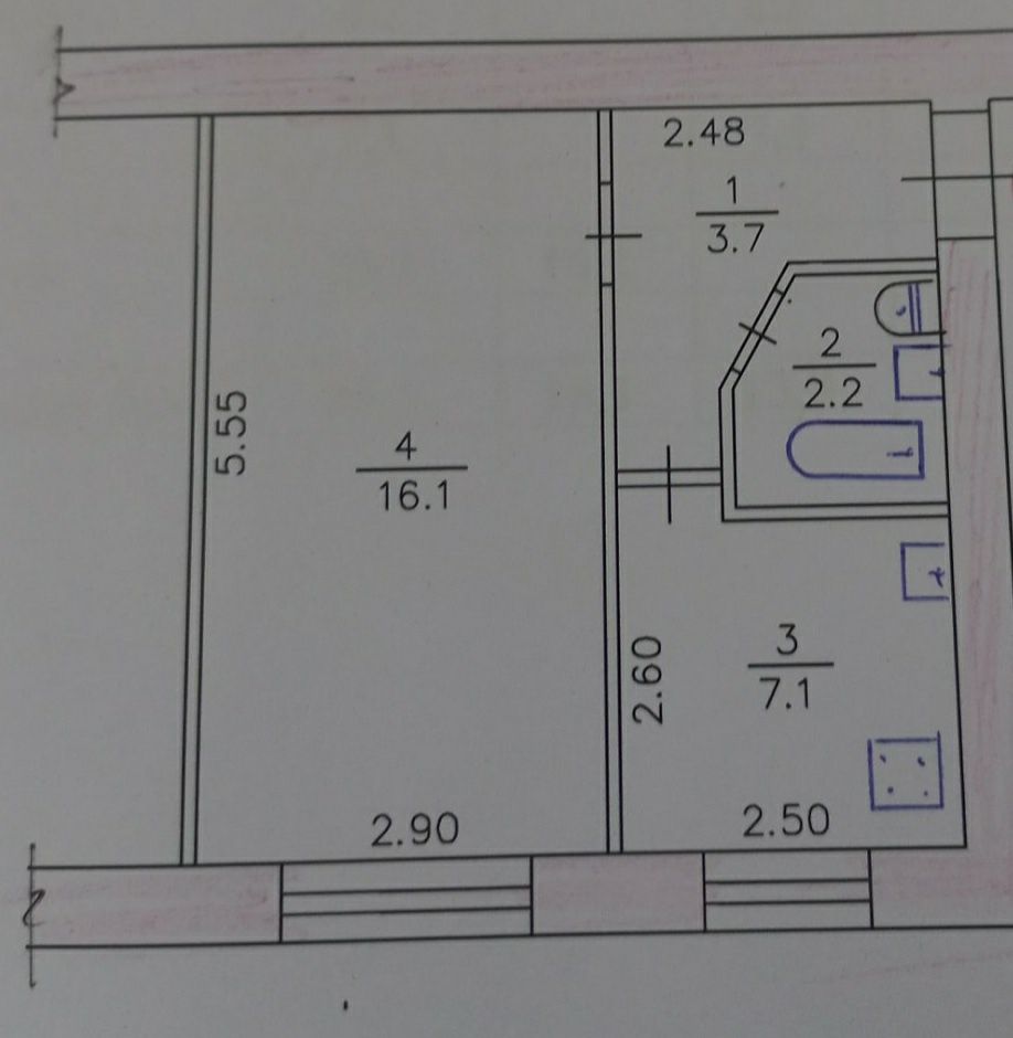 Продаж. 1-но кімн.квартира, в. Н. Сотні, 29