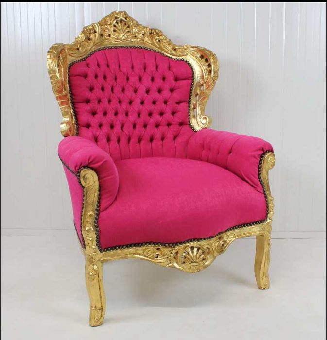 Cadeirão antigo - Bem restaurado talha dourada antiguidade, ca 1940