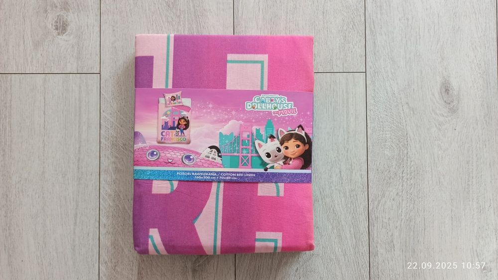 Pościel nowa 160x200 Gabi Koci Domek różowa