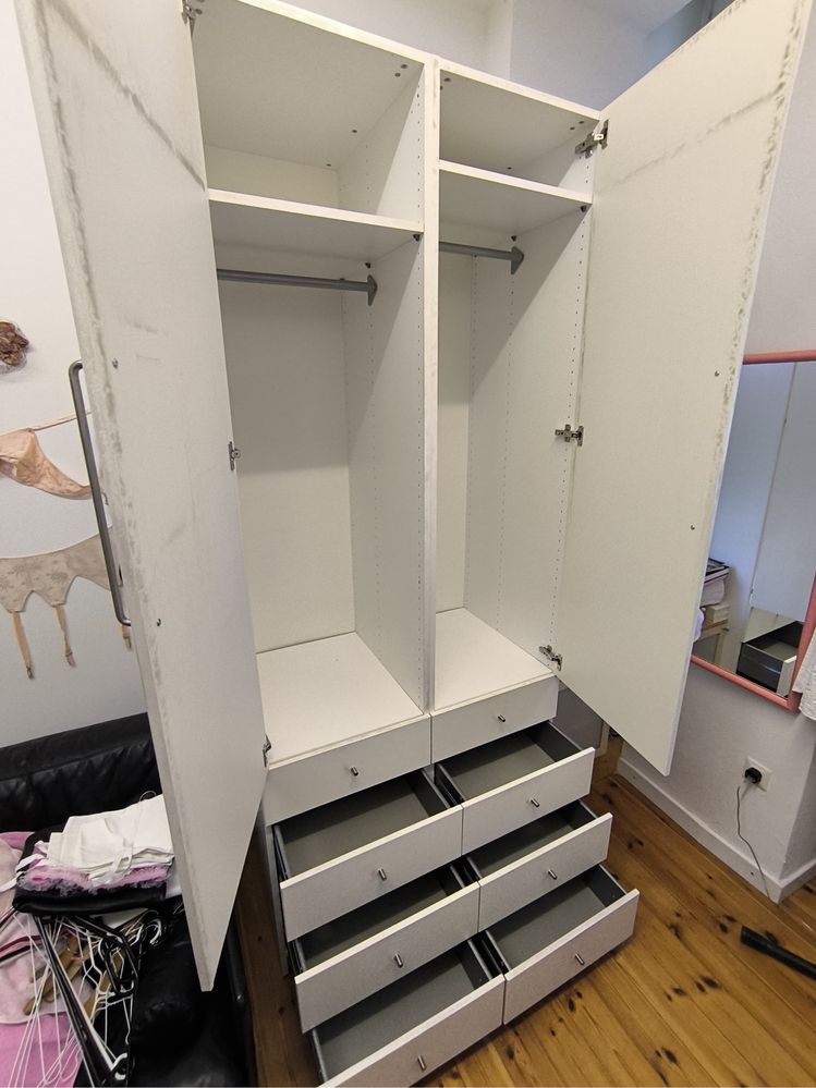 Fajna biała szafa Ikea Pax szuflady dowóz wysyłka