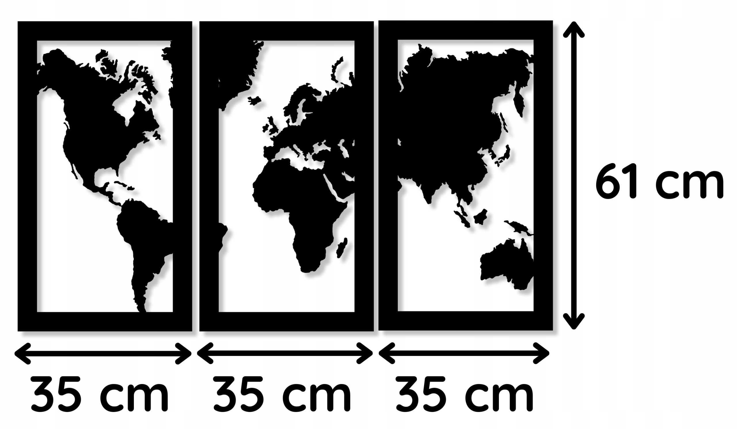 Obraz Ażurowy 3D Mapa Świata na ścianie Świetna Jakość *WYSYŁKA24H*