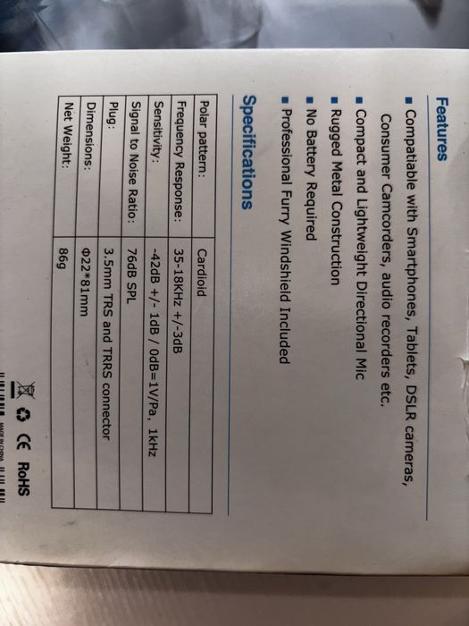 Microfone nunca usado