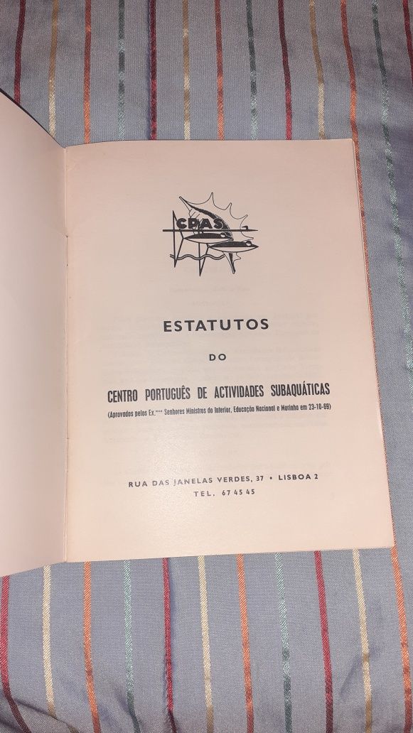 Mergulho actividades subaquáticas CPAS estatutos raro