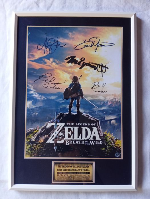 Moldura Video Game The Legend of Zelda: Breath of the Wild com Autógra