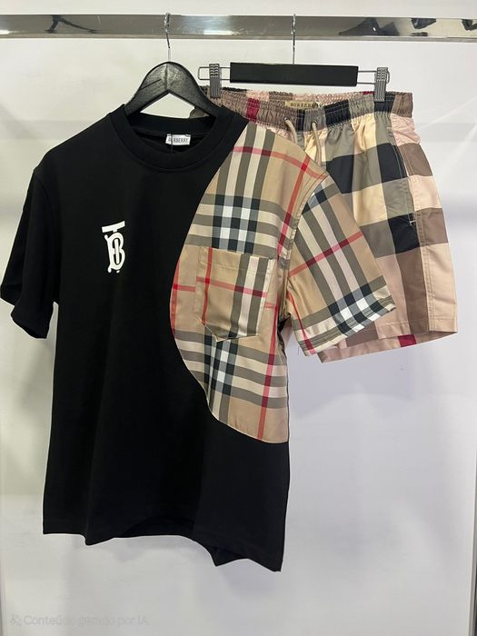 Conjunto burberry preto e branco
