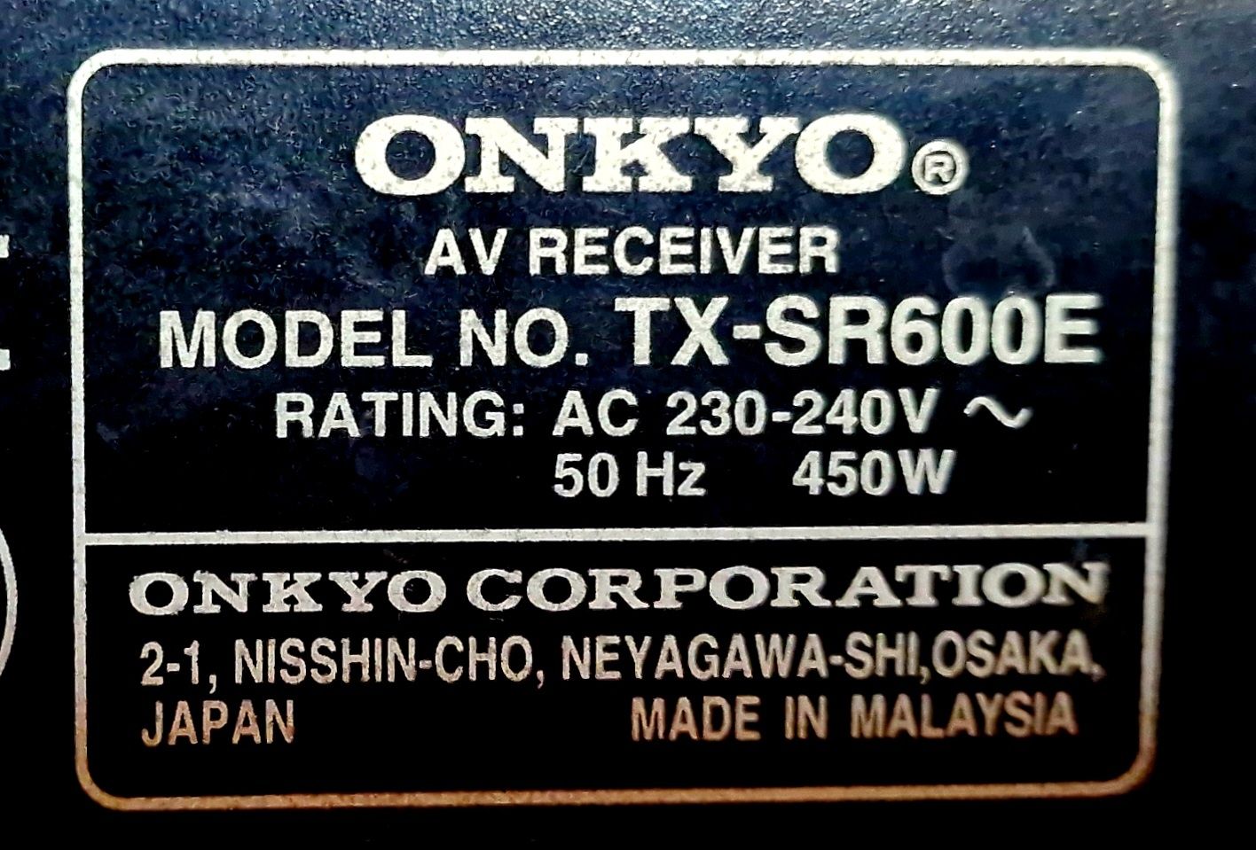 Amplificador AV 5.1 ONKYO SR-600E