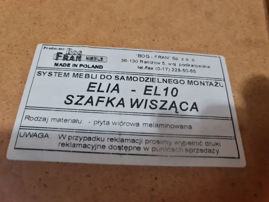 Półka szafka wisząca nad biurko lub stojąca Elia