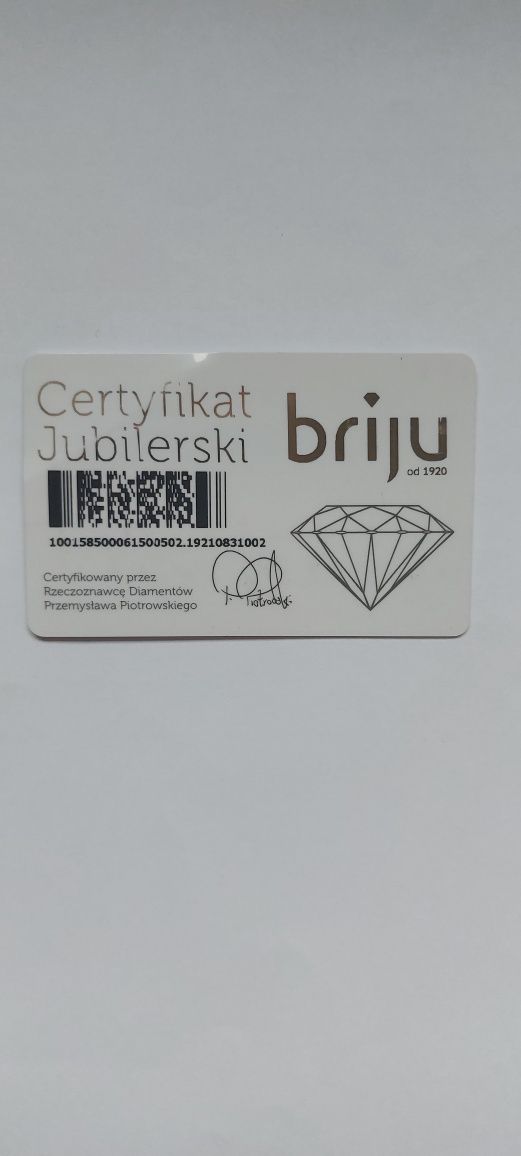 Pierścionek zaręczynowy BRJU żółte złoto 585 0.16 ct rozmiar 8
