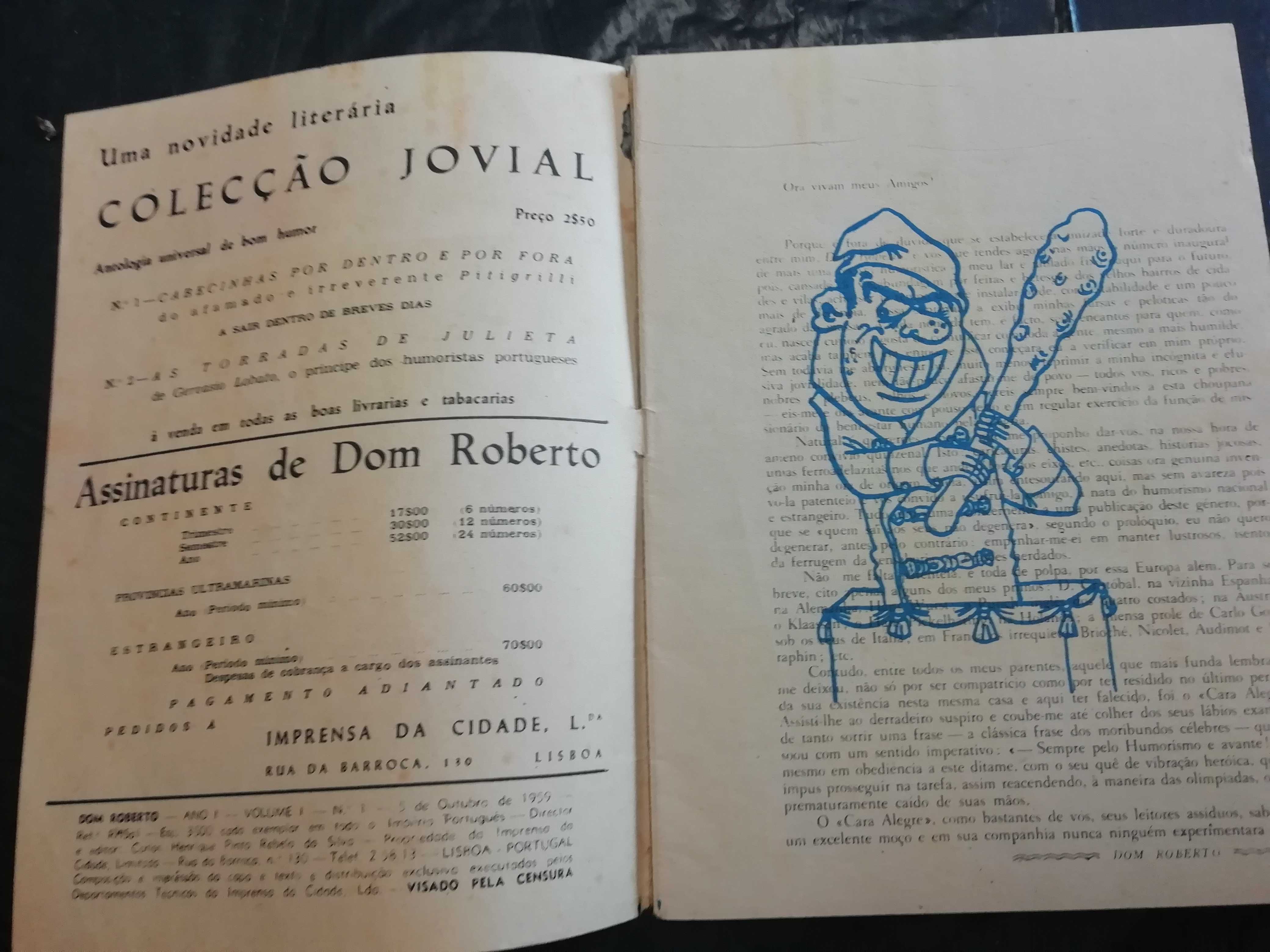 Revista humoristica Dom Roberto - Nº1 de 5 de Outubro de 1959