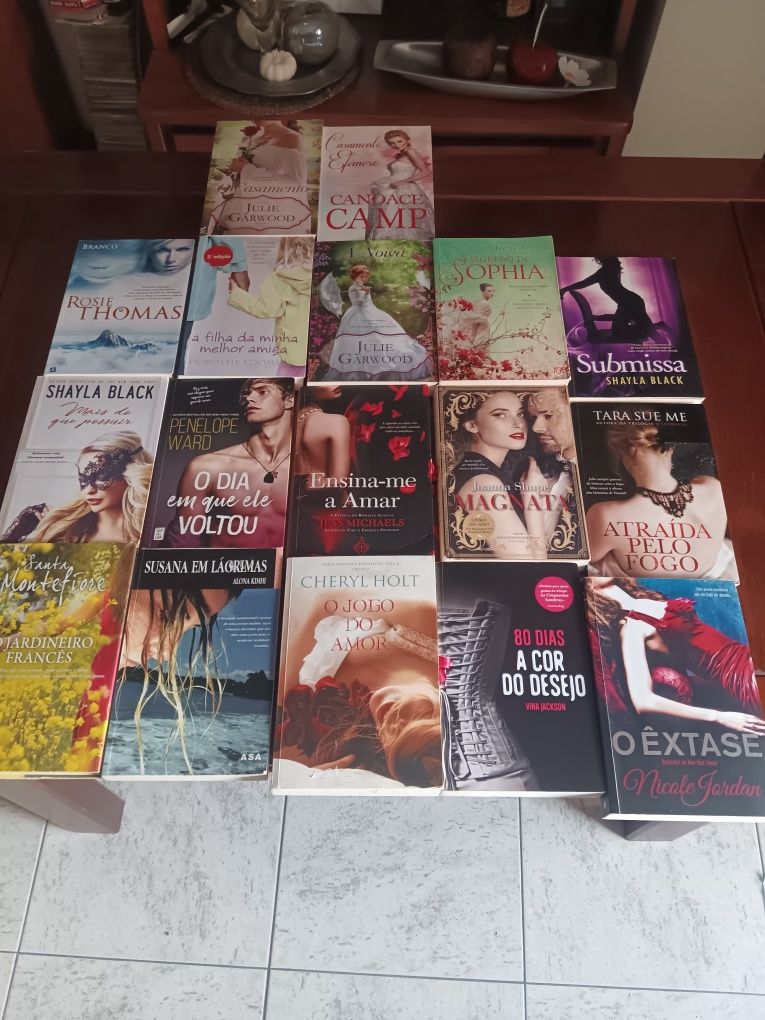 Livros usados de diversas temáticas/autores
