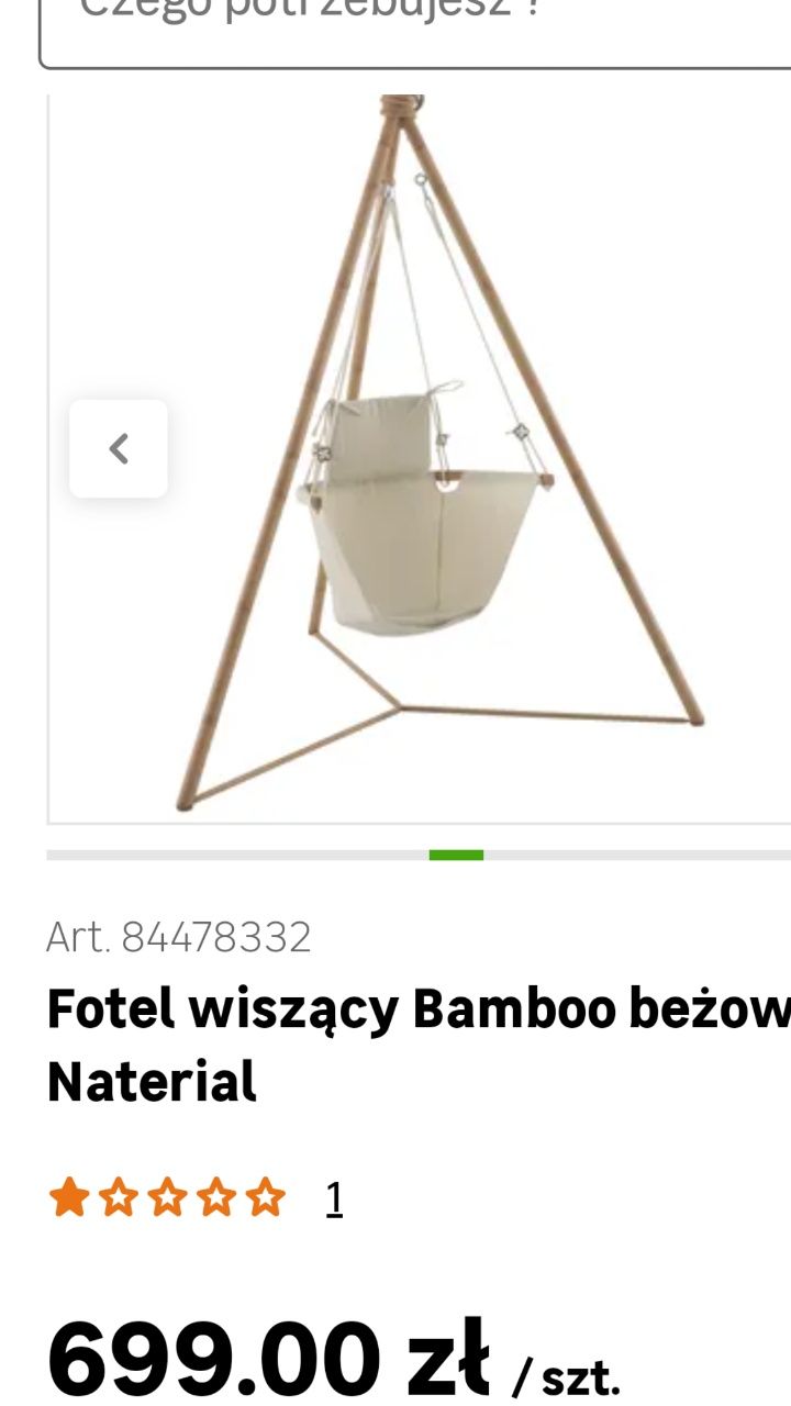 PROMOCJA-Fotel wiszacy bamboo