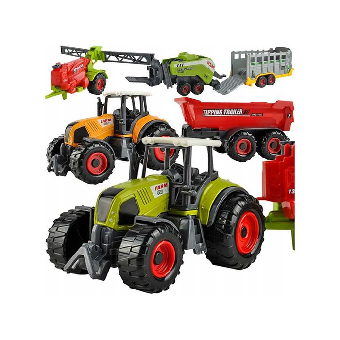 Duży Zestaw Pojazdów Rolniczych Traktor Ciągnik Maszyny Rolnicze