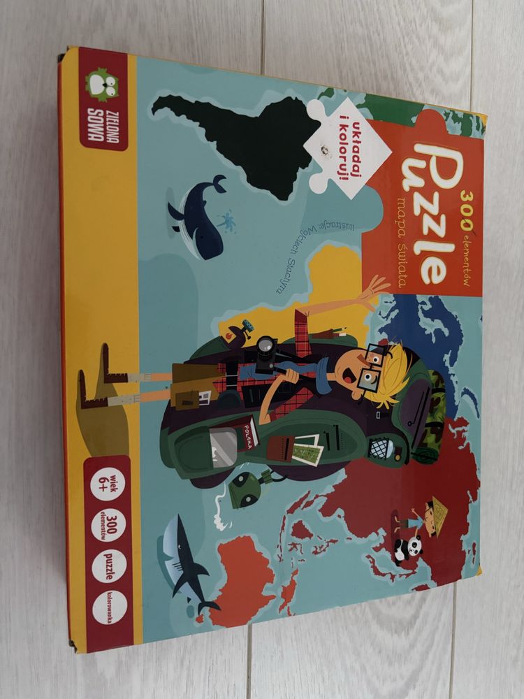 Puzzle Mapa Świata 300 elementów 6+