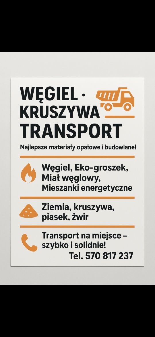 Wegiel eko groszek orzech transport