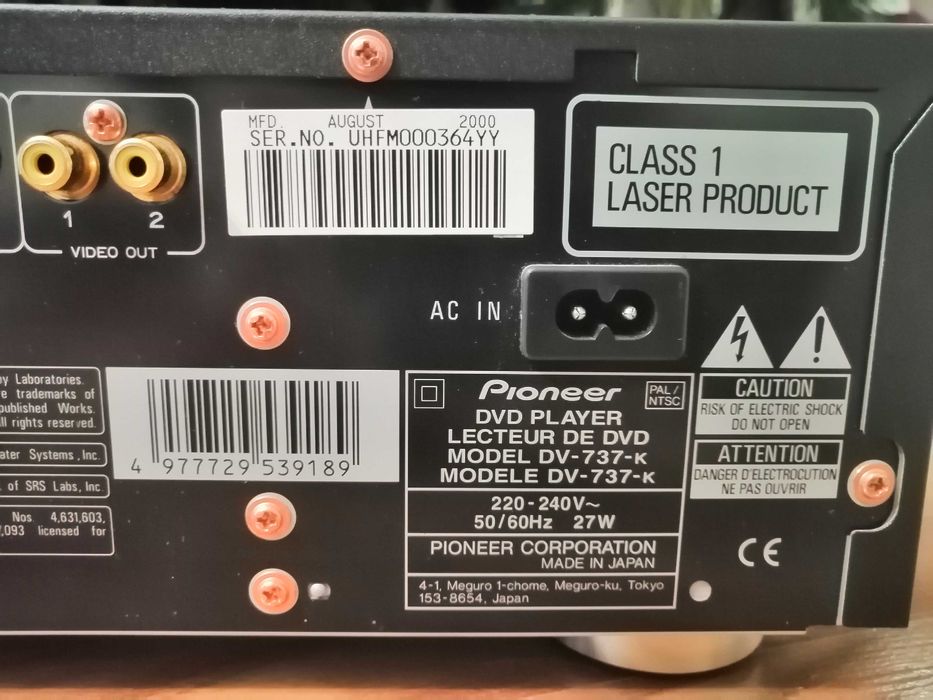 Leitor CD/DVD Pioneer DV-737