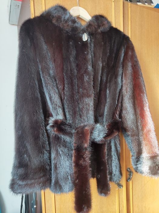 Норкова шуба автоледі | Розмір 46 (М) | Капюшон + пояс