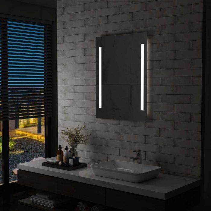 Lustro łazienkowe LED 60x80 cm srebrne
