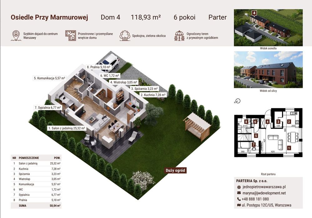 Jednopiętrowy dom pod Legionowem, szybki dojazd do Warszawy