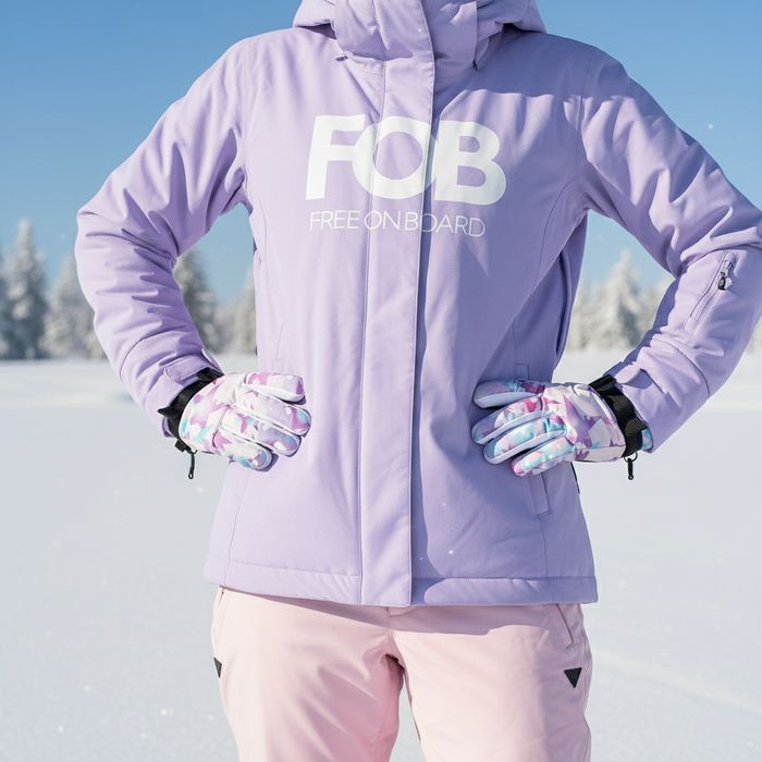 Rękawice narciarskie zimowe na narty rozmiar M dłoń 19 cm fioletowe