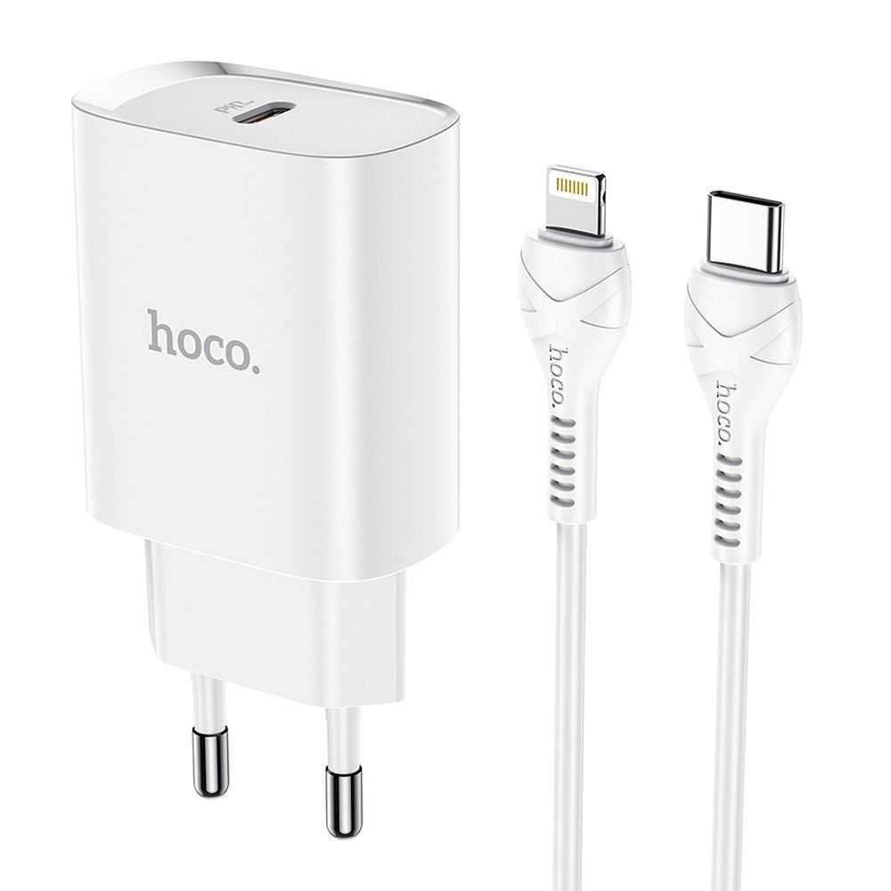 Ładowarka sieciowa USB-C Typ-C + kabel Typ C na Lightning 20W Hoco