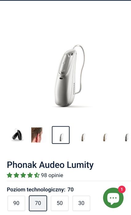Phonak - Audeo Lumity L-R 70 - Aparat słuchowy WARTY JEST 5800 zł szt.