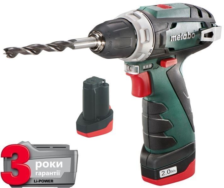 Шуруповерт аккумуляторный Metabo PowerMaxx BS Basic 12 В 2 Ач