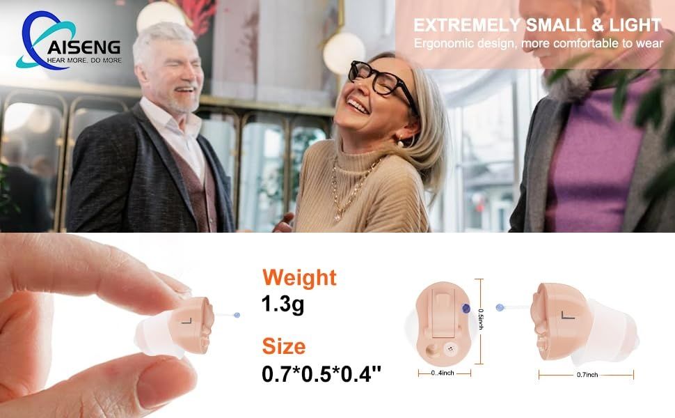 Mini aparat słuchowy cyfrowy douszne redukcja szumów głosu prawy