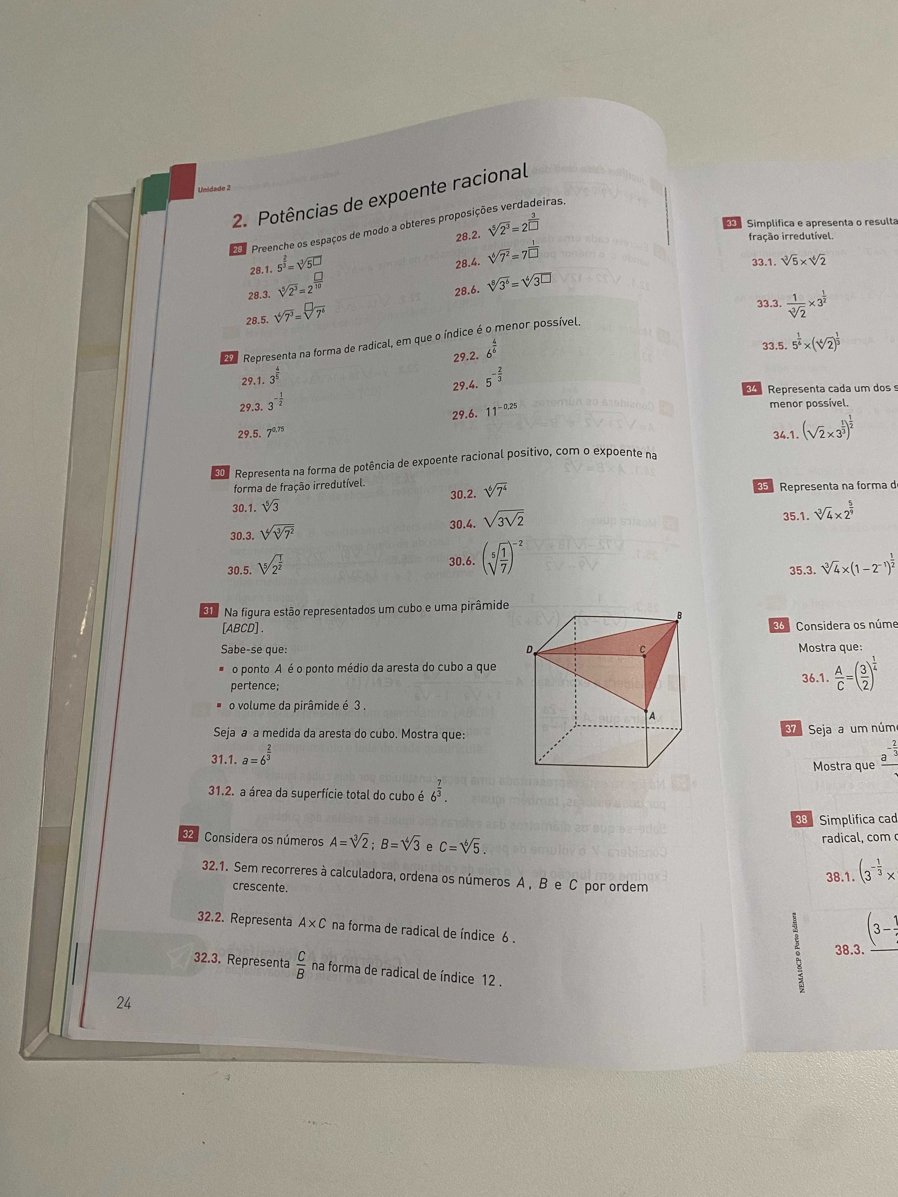 Novo Espaço Matemática 10º, caderno aluno, muito bom estado