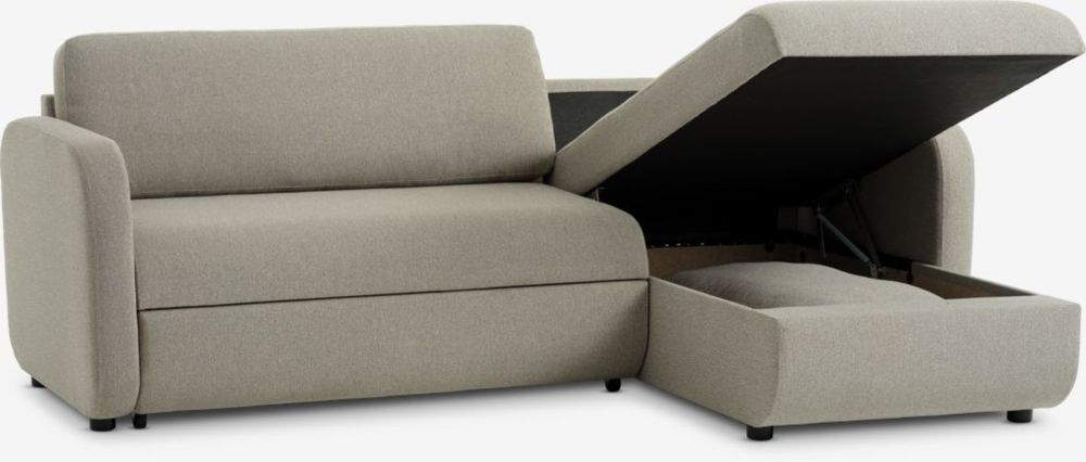 Sofá-cama chaise-longue MOMMARK tecido bege