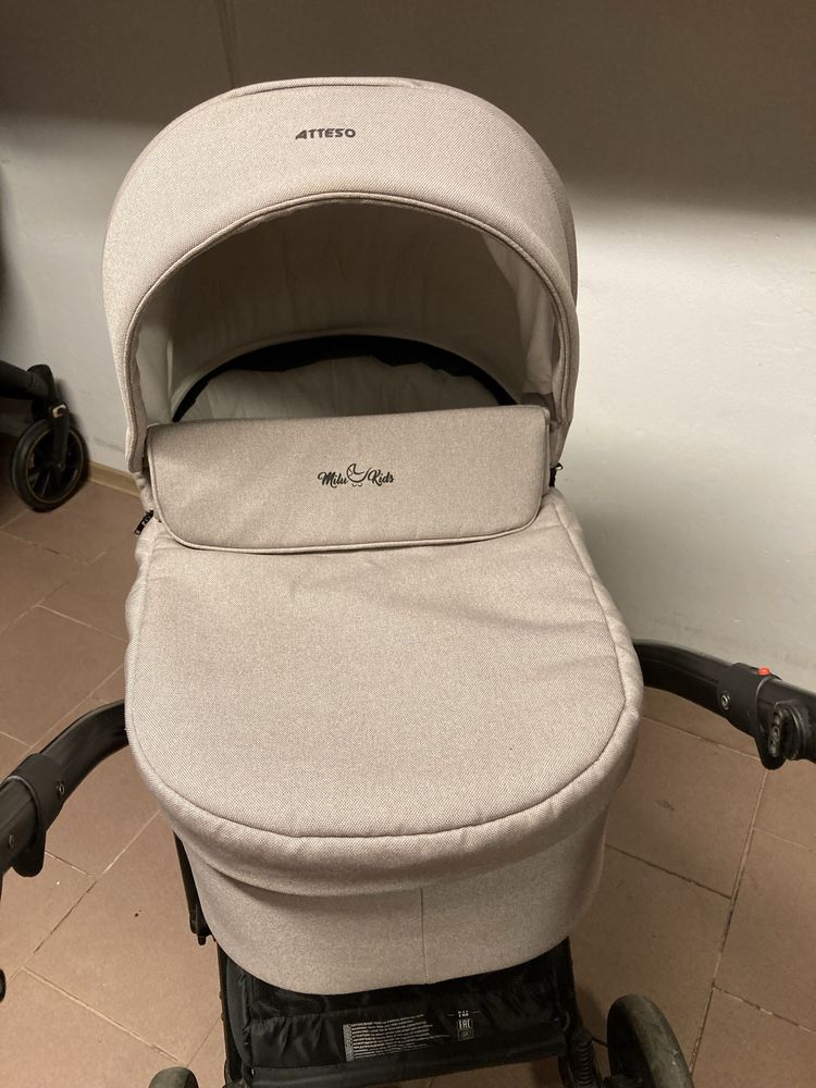 Wózek MILU KIDS ATTESO 2w1 / 3w1 / 4w1 z bazą Isofix BEŻOWY
