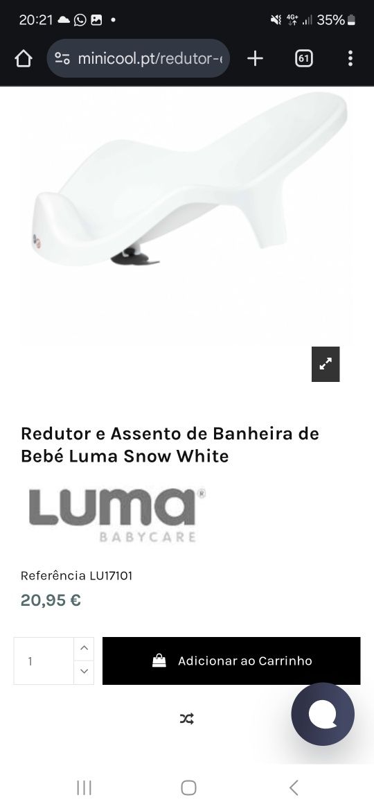 Redutor de bébé para banheira Luma