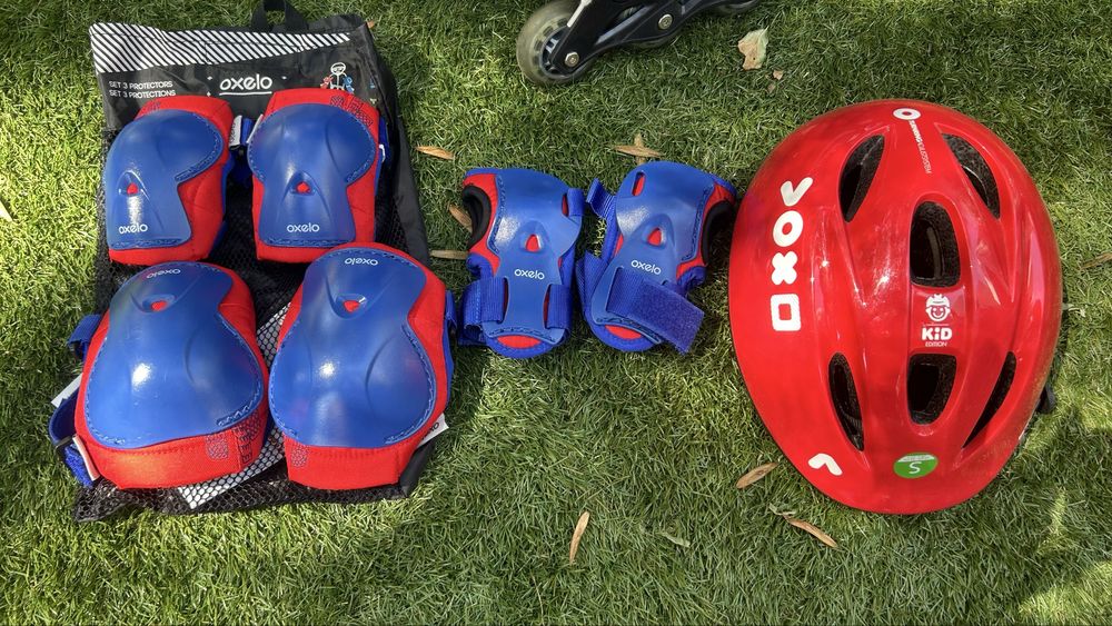 Patins em linha Oxelo + Capacete + Proteções
