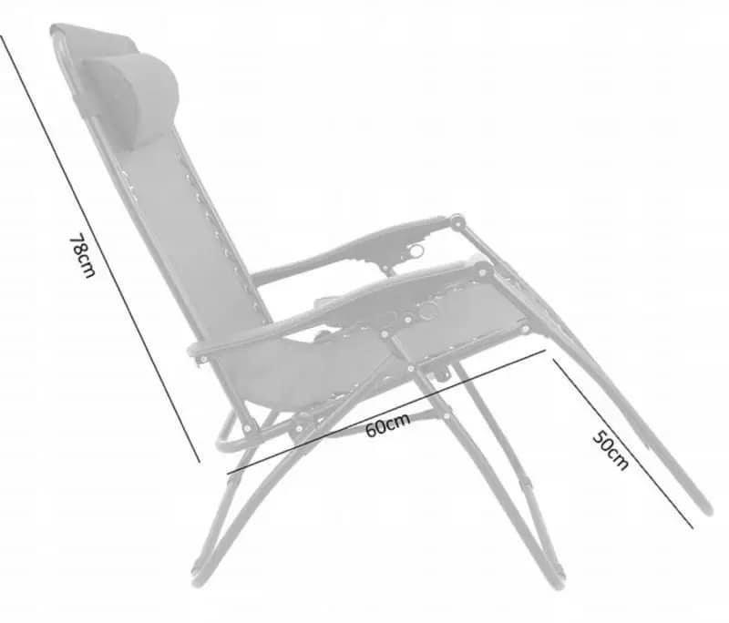 Шезлонг лежак крісло з підстаканником Gardenline до 120 кг