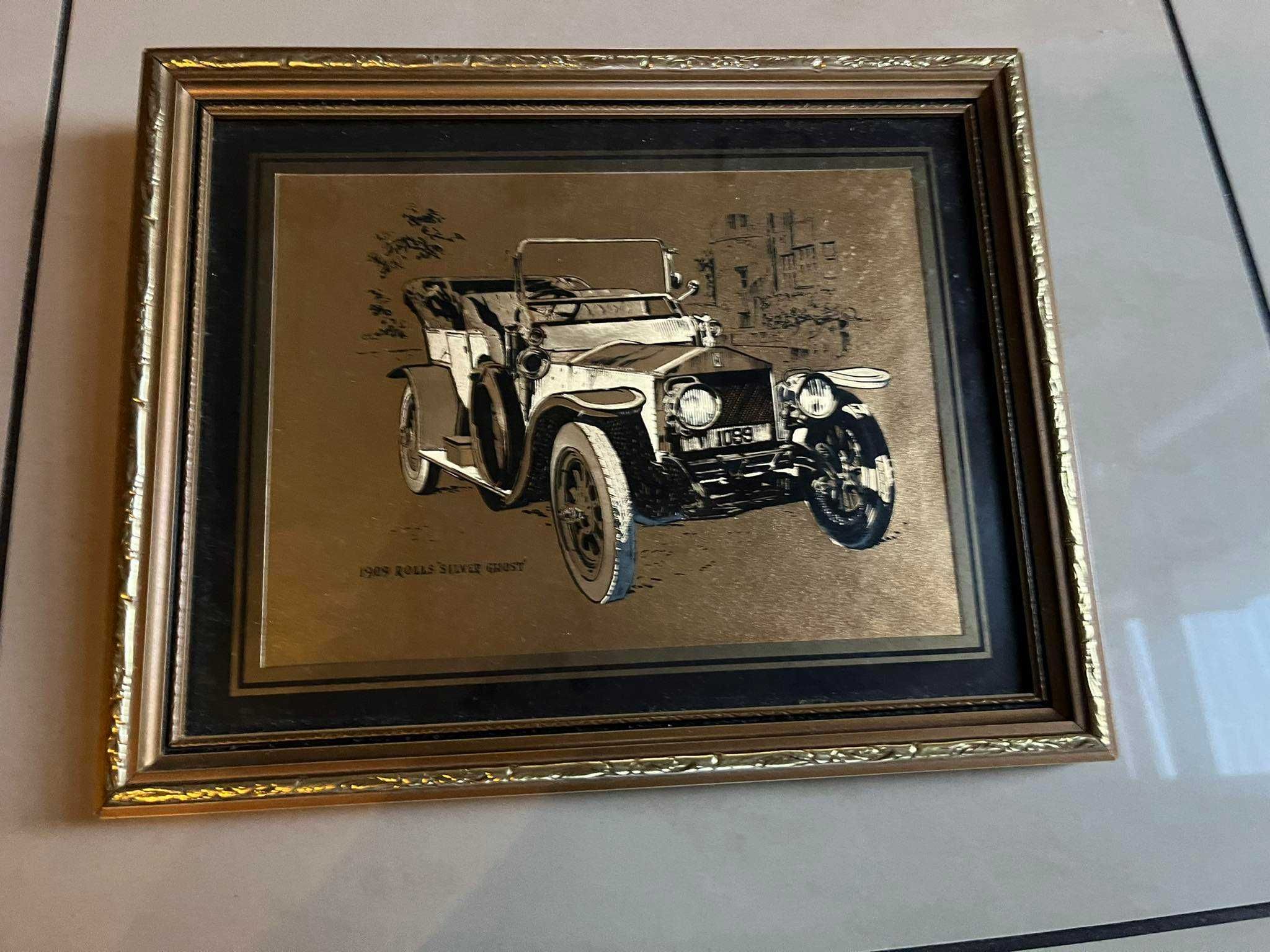 Stare Auto Bullnose Morris 1924 obrazek w złotej ramie