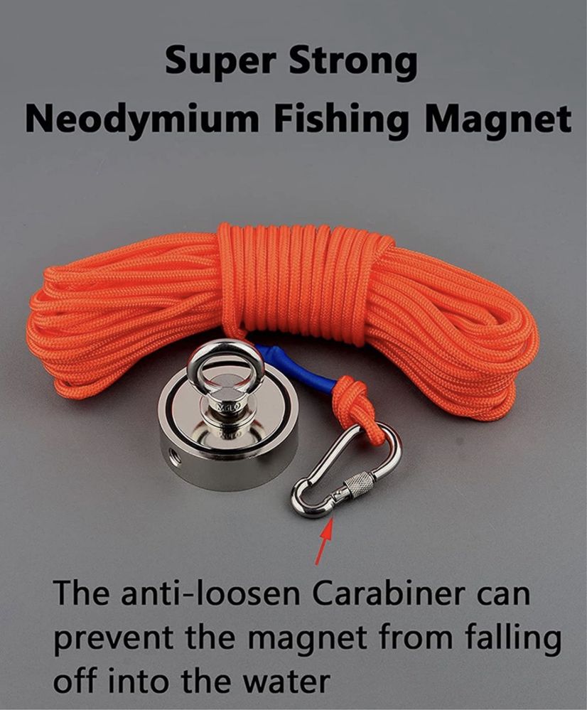 Iman Neodyum 320KG c/ Corda Pesca Magnética (NOVO)