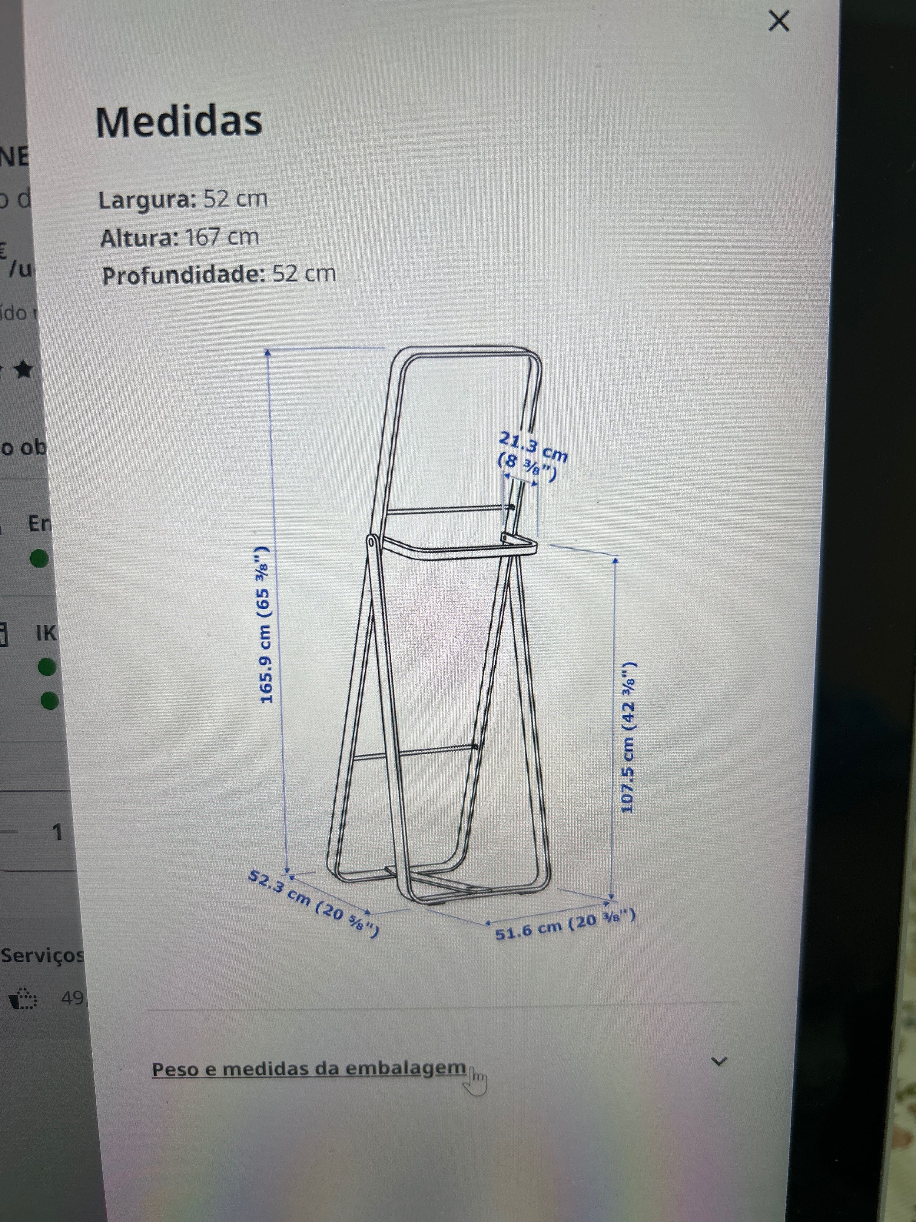 Espelho de pé IKEA