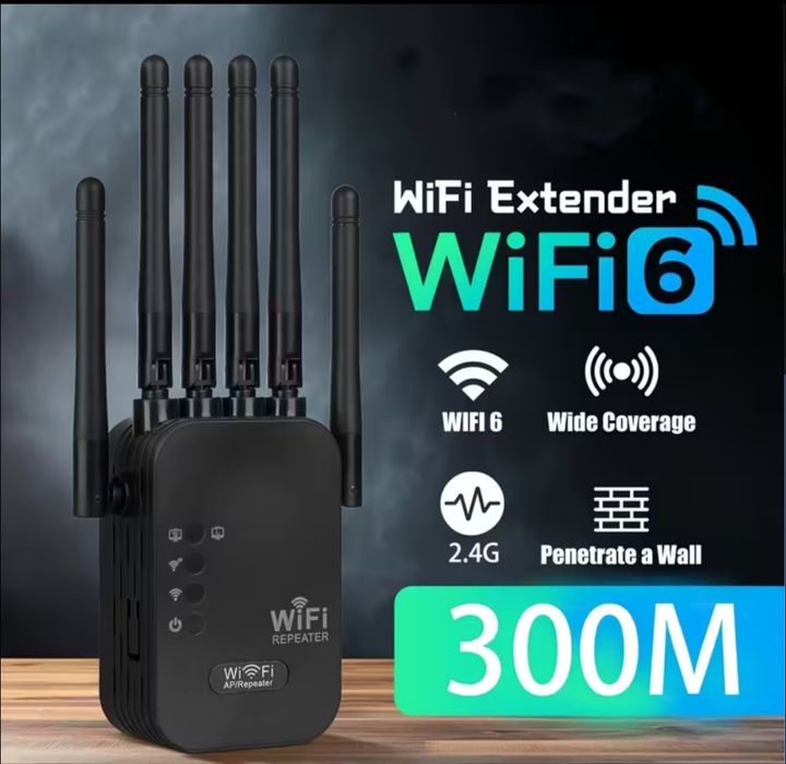 Ретранслятор WI FI підсилювач сигналу, WI-FI6, 300m, 2.4 Ггц