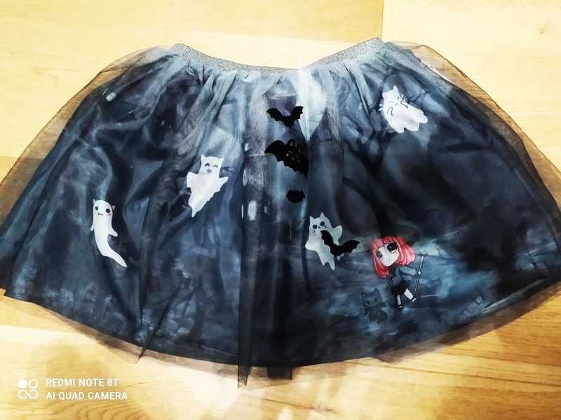 tiulowa spódniczka czarownicy na Halloween z H&M 122-128