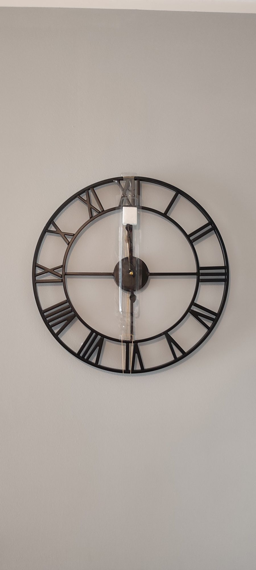 Zegar ścienny metalowy średnica 60 cm na baterie