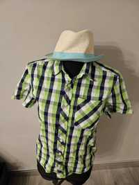 Koszula w kratkę dla chłopca r 146 i kapelusz