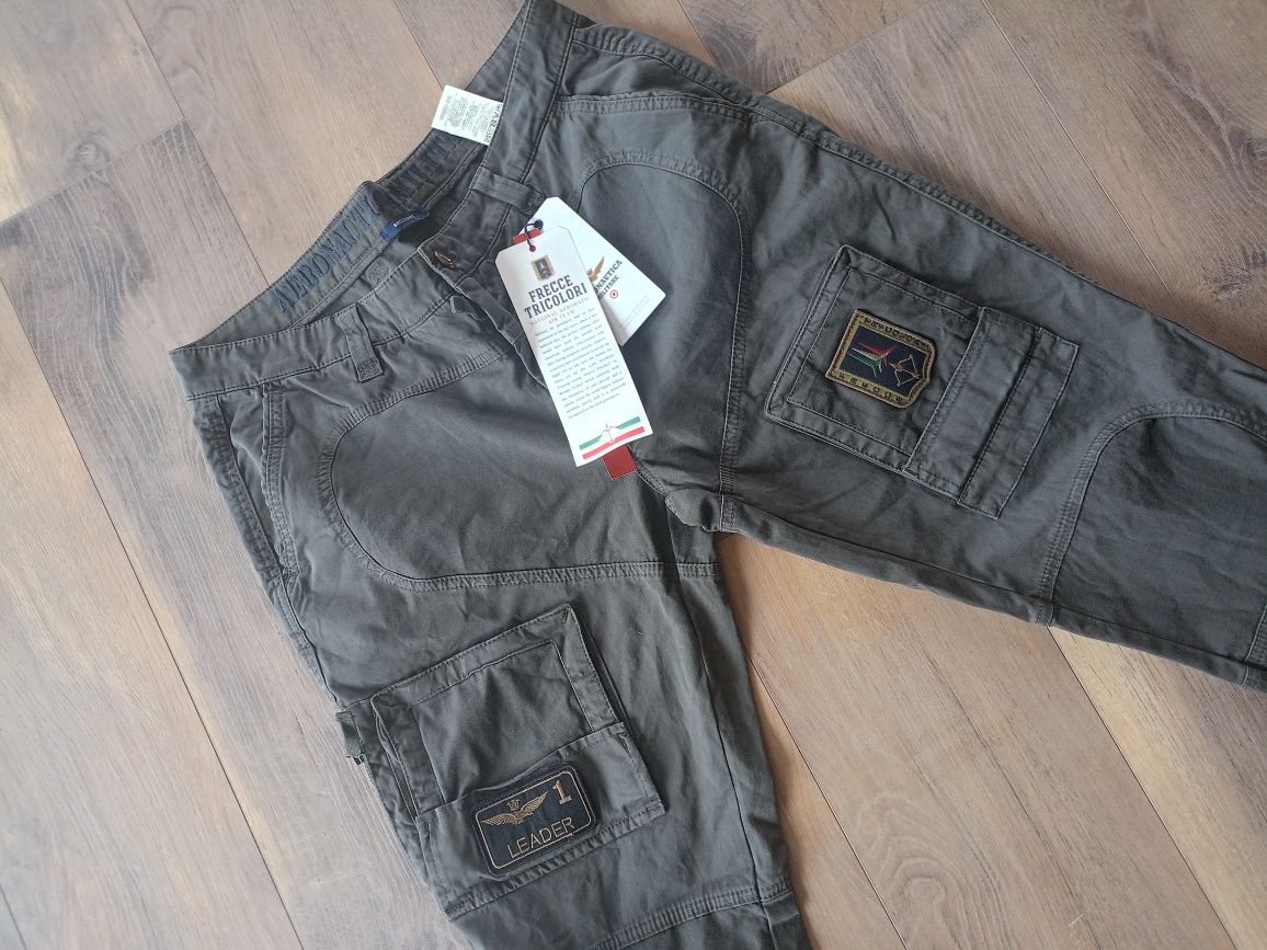 Aeronautica militare spodnie bojówki męskie nowe 54
