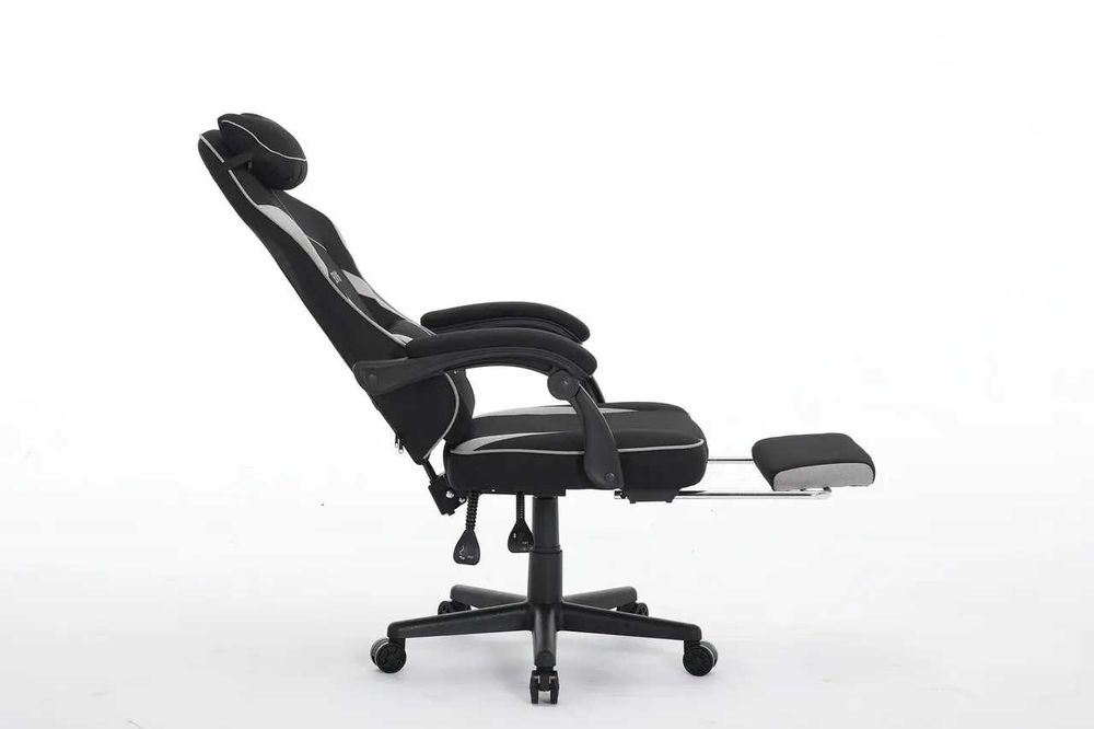 Комп’ютерне крісло із тканини з підніжкою і 2 подушками до 130кг EDGE