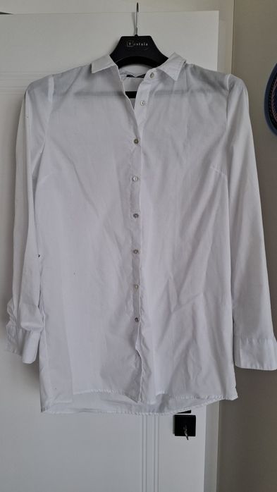 Biala koszula. Klasyk. Dluga. Dlugi rekaw. Damska L.