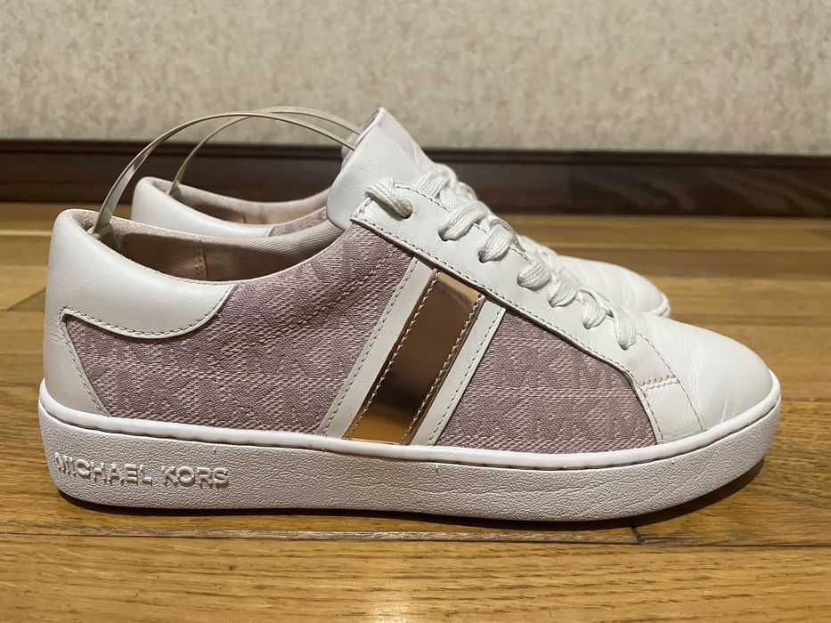 Стильные кроссовки кеды бренда Michael Kors из натуральной кожи