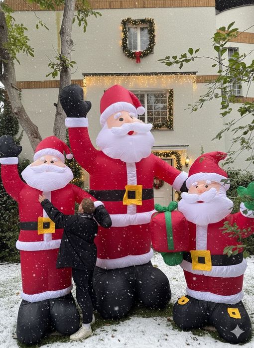 Mikołaj Dmuchany LED 240 cm i 360 cm - Idealny Na Święta!