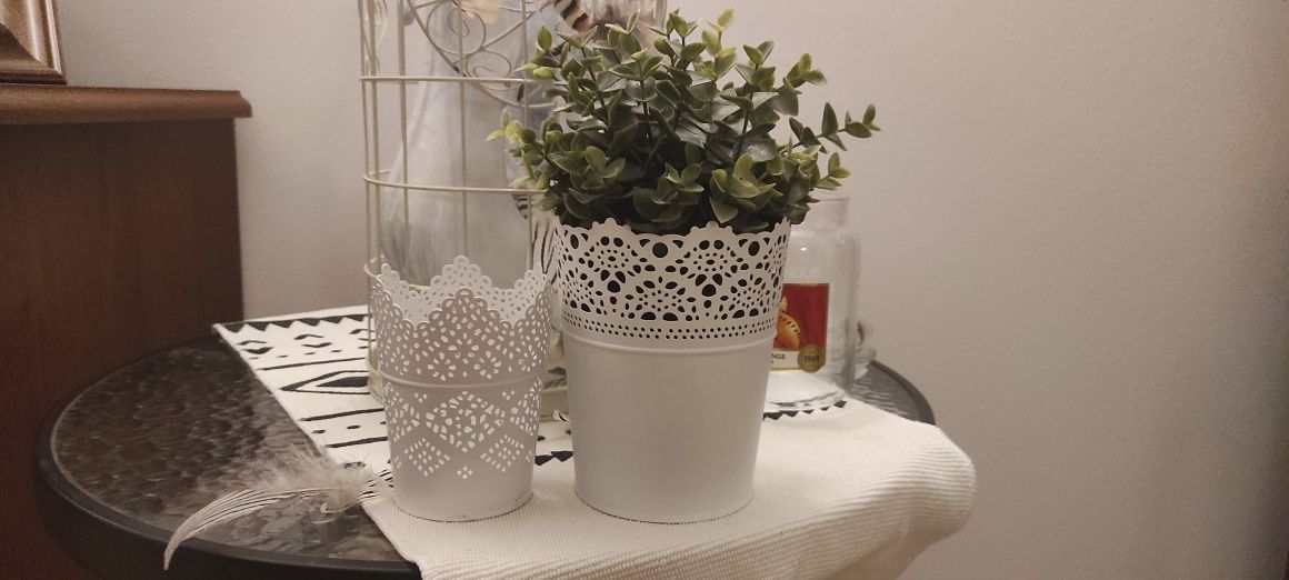 Fejka Ikea, roślinka w osłonce wys. 24 cm plus osłonka 12 cm, boho