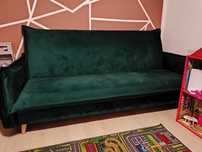 Zielona kanapa sofa butelkowa zieleń