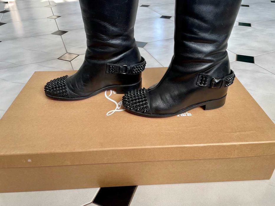 Чоботи Christian Louboutin Black Egoutina Flat