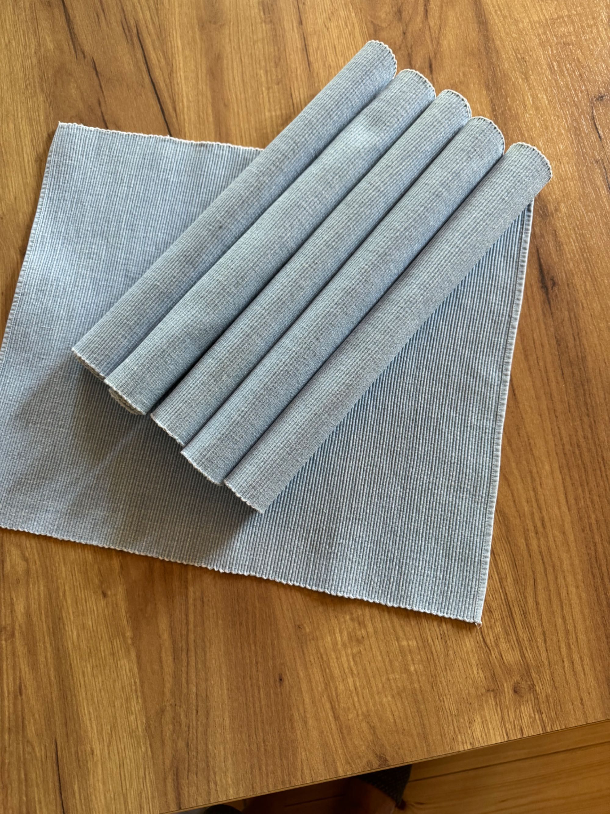 Podkładki na  stół błękitne, bawełniane kpl. 6 sztuk