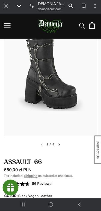 Buty na platformie, koturnie demonia assault-66